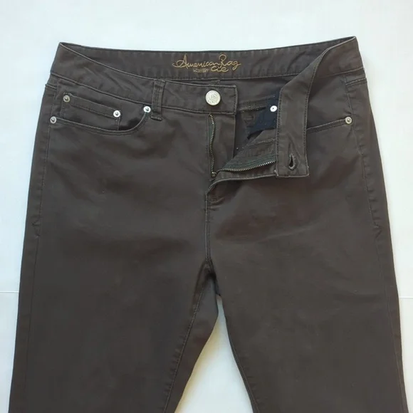 American Rag Cie Skinny Ankle Pants Junior 13R Black Olive Pockets - Picture 6 of 15